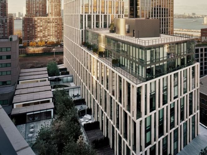 101 warren street, urban forest, som, nyc, tribeca, thomas balsley associates, 101 pine trees