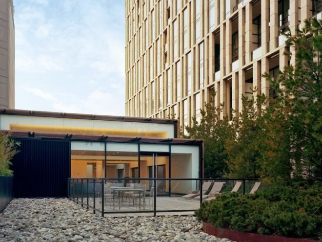 101 warren street, urban forest, som, nyc, tribeca, thomas balsley associates, 101 pine trees