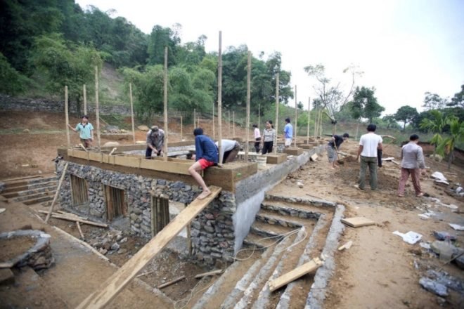 Suoi Re Village Community House in Vietnam, vietnam architecture, developing world architecture. bamboo architecture, earth wall architecture, rammed wall architecture, rammed wall construction, bamboo construction, Kiến Việt, green architecture, sustainable architecture, community building, local materials, building locally