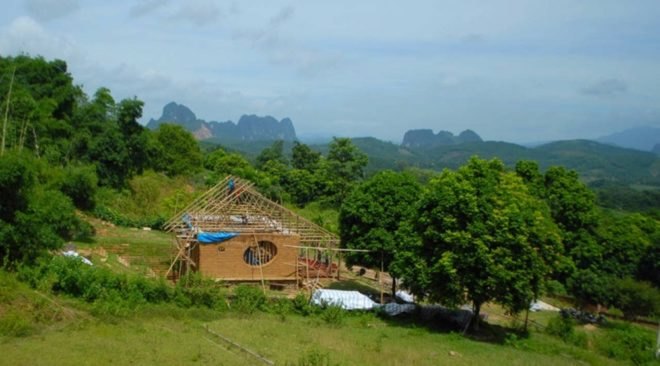 Suoi Re Village Community House in Vietnam, vietnam architecture, developing world architecture. bamboo architecture, earth wall architecture, rammed wall architecture, rammed wall construction, bamboo construction, Kiến Việt, green architecture, sustainable architecture, community building, local materials, building locally