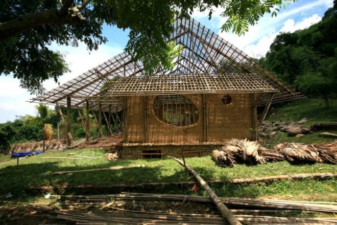 Suoi Re Village Community House in Vietnam, vietnam architecture, developing world architecture. bamboo architecture, earth wall architecture, rammed wall architecture, rammed wall construction, bamboo construction, Kiến Việt, green architecture, sustainable architecture, community building, local materials, building locally