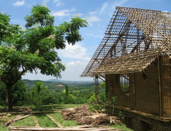 Suoi Re Village Community House in Vietnam, vietnam architecture, developing world architecture. bamboo architecture, earth wall architecture, rammed wall architecture, rammed wall construction, bamboo construction, Kiến Việt, green architecture, sustainable architecture, community building, local materials, building locally