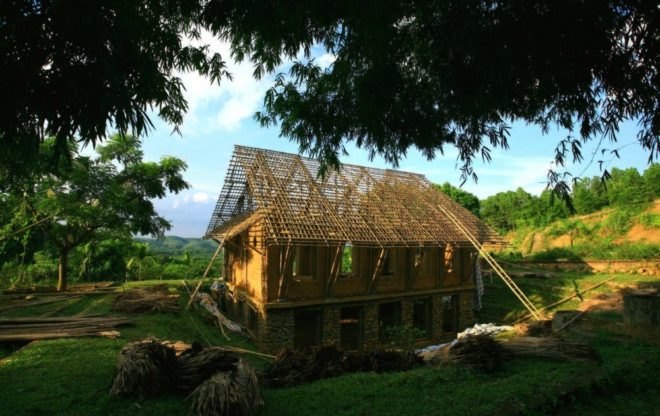 Suoi Re Village Community House in Vietnam, vietnam architecture, developing world architecture. bamboo architecture, earth wall architecture, rammed wall architecture, rammed wall construction, bamboo construction, Kiến Việt, green architecture, sustainable architecture, community building, local materials, building locally