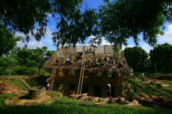 Suoi Re Village Community House in Vietnam, vietnam architecture, developing world architecture. bamboo architecture, earth wall architecture, rammed wall architecture, rammed wall construction, bamboo construction, Kiến Việt, green architecture, sustainable architecture, community building, local materials, building locally