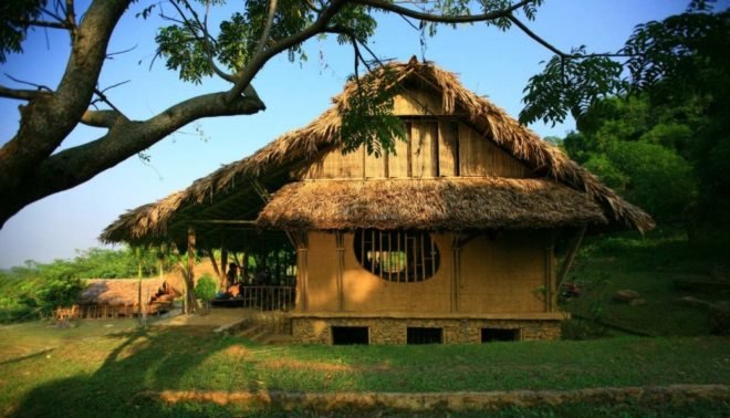 Suoi Re Village Community House in Vietnam, vietnam architecture, developing world architecture. bamboo architecture, earth wall architecture, rammed wall architecture, rammed wall construction, bamboo construction, Kiến Việt, green architecture, sustainable architecture, community building, local materials, building locally
