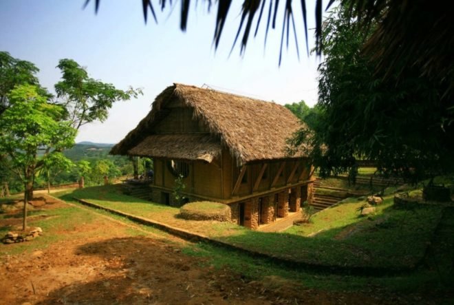 Suoi Re Village Community House in Vietnam, vietnam architecture, developing world architecture. bamboo architecture, earth wall architecture, rammed wall architecture, rammed wall construction, bamboo construction, Kiến Việt, green architecture, sustainable architecture, community building, local materials, building locally