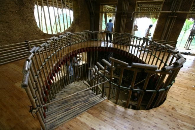 Suoi Re Village Community House in Vietnam, vietnam architecture, developing world architecture. bamboo architecture, earth wall architecture, rammed wall architecture, rammed wall construction, bamboo construction, Kiến Việt, green architecture, sustainable architecture, community building, local materials, building locally