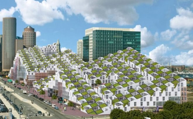 boston fusion, green roof, mixed use development, bayarch, green roofed apartment building, green building