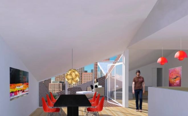 boston fusion, green roof, mixed use development, bayarch, green roofed apartment building, green building