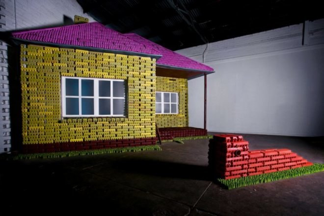 goldenhen, eggo house, recycled materials, reused egg cartons, recycled egg cartons, eco art