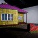 goldenhen, eggo house, recycled materials, reused egg cartons, recycled egg cartons, eco art