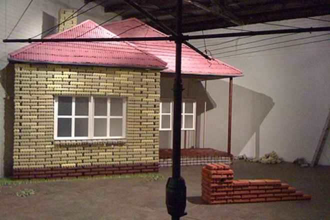 goldenhen, eggo house, recycled materials, reused egg cartons, recycled egg cartons, eco art