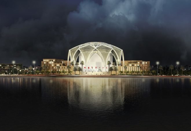 FNC Parliament, ehrlich architects, desert architecture, UAE, abu dhabi, solar passive design