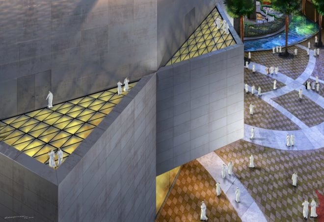 FNC Parliament, ehrlich architects, desert architecture, UAE, abu dhabi, solar passive design