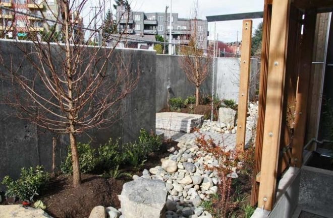 footprint at the bridge, johnston architects, eco residences, seattle, green building, rainwater collection