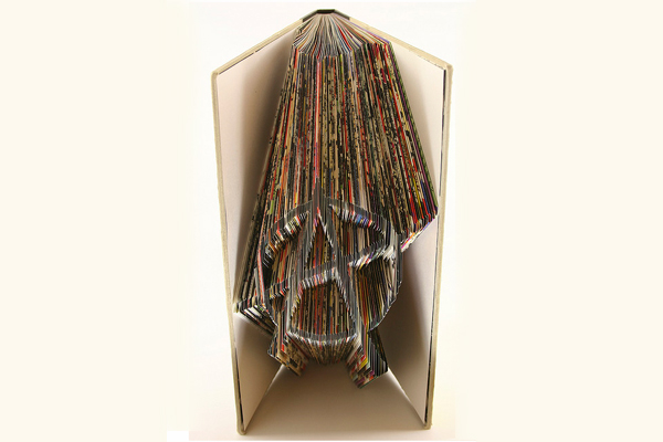 Isaac Salazar, Scott Campbell, recycled materials, recycled books, Kindle, digital reader, recycle art, book art