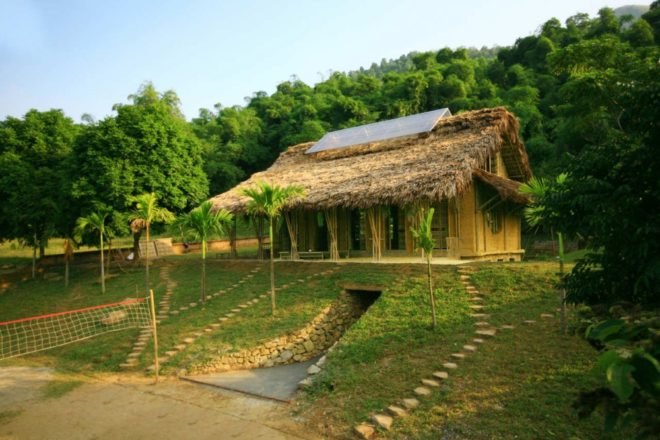 Suoi Re Village Community House in Vietnam, vietnam architecture, developing world architecture. bamboo architecture, earth wall architecture, rammed wall architecture, rammed wall construction, bamboo construction, Kiến Việt, green architecture, sustainable architecture, community building, local materials, building locally