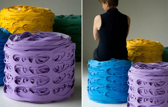 13 Ricrea, recycled Latex, Pouf seating, recycled furniture, upcycled furniture, green seating