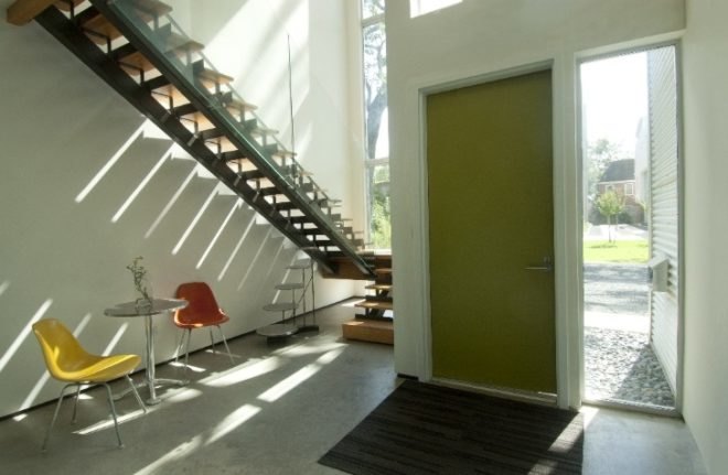 Live-Work Studio, Intexure, Houston, butterfly roof, eco home, eco office, green building