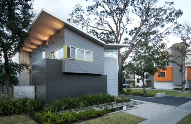 Live-Work Studio, Intexure, Houston, butterfly roof, eco home, eco office, green building