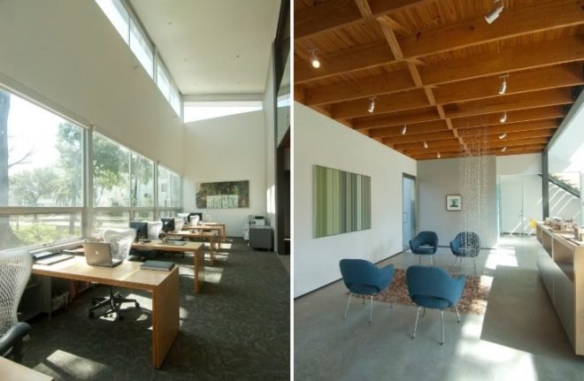 Live-Work Studio, Intexure, Houston, butterfly roof, eco home, eco office, green building