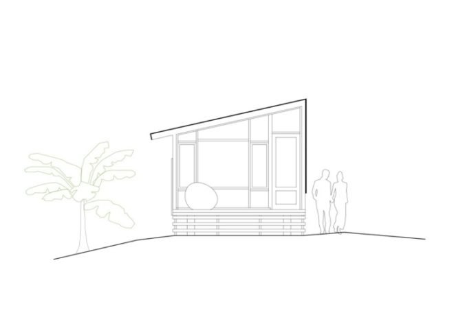 rain catchment, AATA Associate Architects, water catchment, chilean green design, Island green cabin, easter island cabin, green cabin design, prefab cabin, natural ventilation, solar batch heater, eco cabin, eco vacation, green tourist cabin,