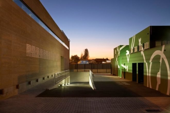 soweto, football training centre, south africa, rufproject, solar passive design, wooden louvers