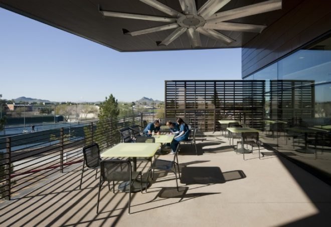 Paradise Valley Community College, Life Science Building, marlene imirzian and associates, phoenix, big roof, desert architecture, sustainable architecture