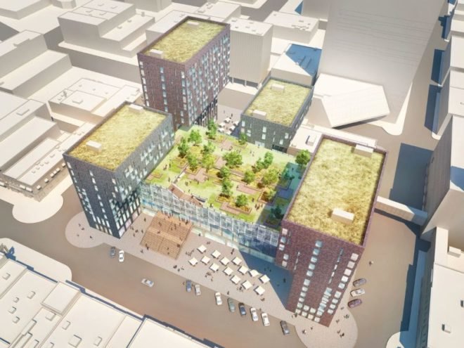 Plug-In Parking, popular architecture, fargo, green roof, parking garage, passive house standards