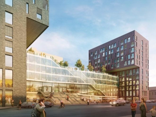 Plug-In Parking, popular architecture, fargo, green roof, parking garage, passive house standards