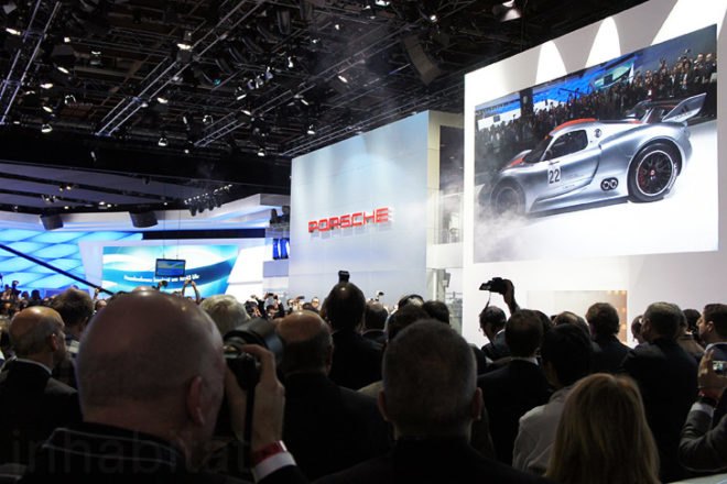 Porsche, Porsche 918 RSR, Porsche electric race car, Porsche Hybrid Race car, Porsche Hybrid Sports Car, Porsche Spyder unveiling, Porsche unveil, Detroit Auto Show, NAIAS, Inhabitat, Porsche Green Car, Porsche EV, Porsche Electric Vehicle, Porsche eco