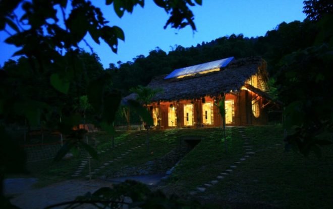 Suoi Re Village Community House in Vietnam, vietnam architecture, developing world architecture. bamboo architecture, earth wall architecture, rammed wall architecture, rammed wall construction, bamboo construction, Kiến Việt, green architecture, sustainable architecture, community building, local materials, building locally