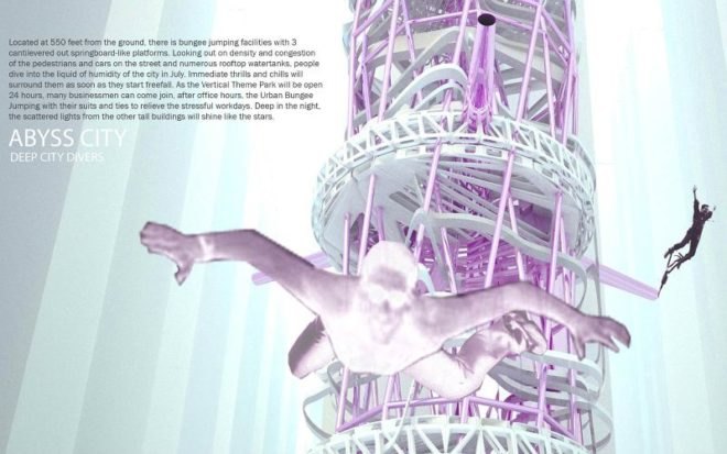 skyscraper theme park, vertical theme park, urban design, ju-hyun kim, green design, sustainable design