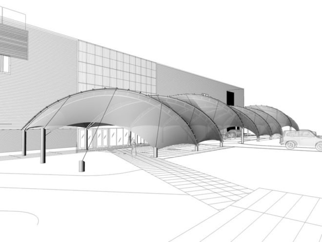 UN, Porte Cochere, united nations, FTL Design Engineering Studio, ftl, Gold Smith, Ashish Soni, Matthew Hilyard, Eric Smith, Joe Schedlbauer, Amedeo Perlas, HLW International, Michael Tegnell, Michael Barrett, UN Interim Canopy , temporary structure, eco architecture, green architecture, green design, pop up pavilion, pop up tent, pop up structure, prefab architecture, prefabricated architecture