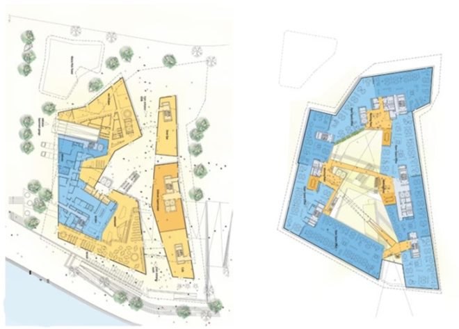 Behnisch Architects, chilled concrete floor, ETFE skin, german green building, hafencity, Unilever Headquarters
