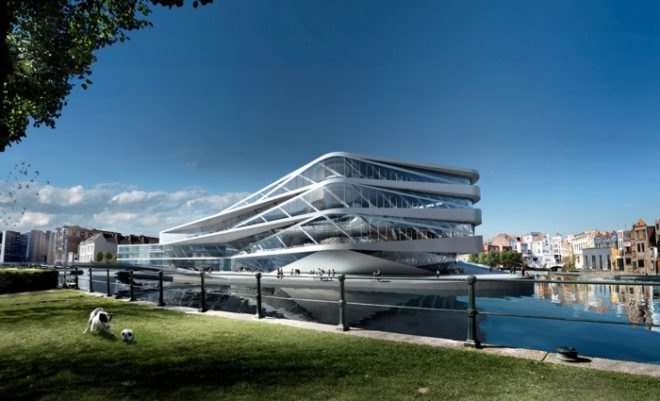 public hall, European green building design, UNStudio design, Urban Library of the Future, UNStudio, begium green desing, green library, daylight pubic building,Architectural Daylighting, public building program,