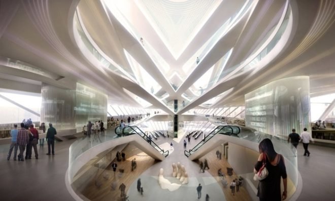 public hall, European green building design, UNStudio design, Urban Library of the Future, UNStudio, begium green desing, green library, daylight pubic building,Architectural Daylighting, public building program,