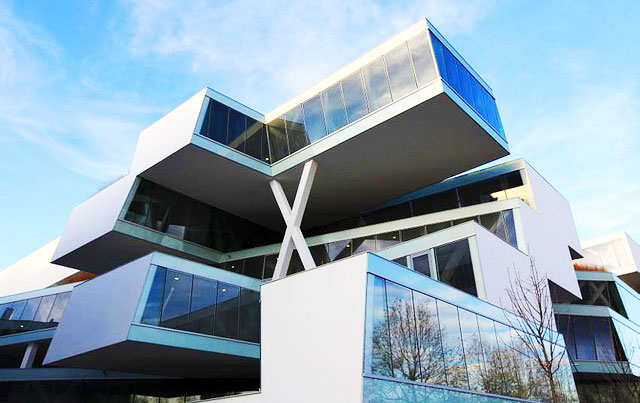 Actelion Business Center, green building, eco building, eco architecture, green architecture, green design, herzog & de meuron, h & d, sustainable architecture, green roof, solar shading, carbon neutral, solar power