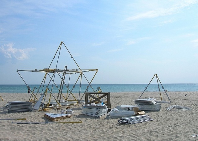 portable party venue, chillout colony, Y-bio, stellated octahedron, Sierpinski triangle, extended octahedron, stellated octahedron