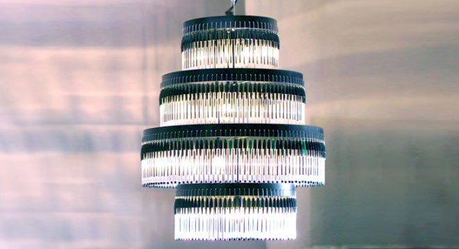 bic pen chandelier, en pieza, green lamps, energy efficient lighting, sustainable design, green design, energy-efficient light bulbs, philips, interior lighting, low-energy lighting, green lighting 101, Bic Pen Chandelier by En Pieza, LED bulbs, Light Emitting Diodes, LEDs, LED bulbs, eco lighting, green lighting, energy star,