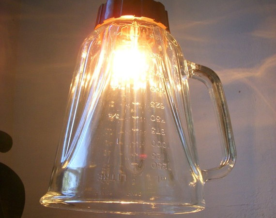 blender lamp, upcycled products, green products, green design, green lamp, eco lamp, green lighting, eco lighting, recycled products, recycled materials, blender, reclaimed materials