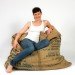 coffee bag chair, coffee bean bag chair, recycled bean bag chair, green bean bag chair, coffee fellow, Johanna Hansson, bean bag chairs, green furniture, recycled styrofoam, recycled materials