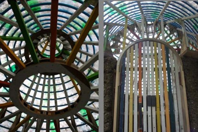 fizzy bottle roof project, roof made of bottles, plastic bottles, bottle roof, deen city farms, green design, eco design, sustainable design, green building, recycled bottle architecture, eco architecture, green architecture