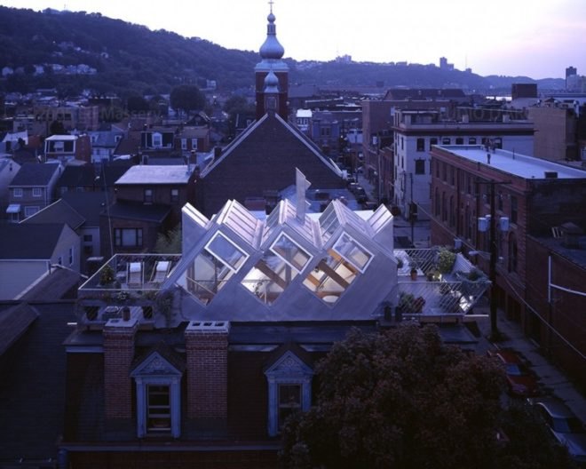 Studio d’ARC, Pittsburg green building, pittsburg green house, biophillic garden, urban green house, rooftop greenhouse, passive solar heating,heat urban snorkel, erv, Energy Recovery Ventilator