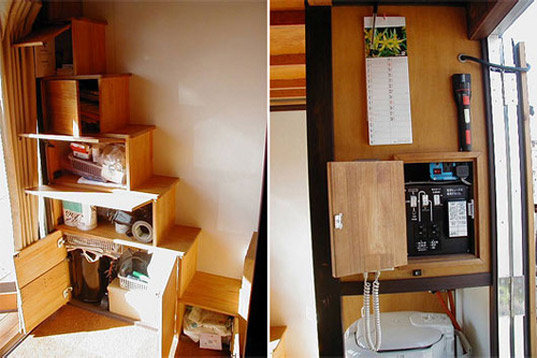 japanese camper car, double decker camper car, recycled truck mobile home, transforming mobile home, green design, recycled materials, green truck, green car, transforming home, transforming truck, two story camper car, eco design, japan mobile home, japanese mobile home, japanese camper