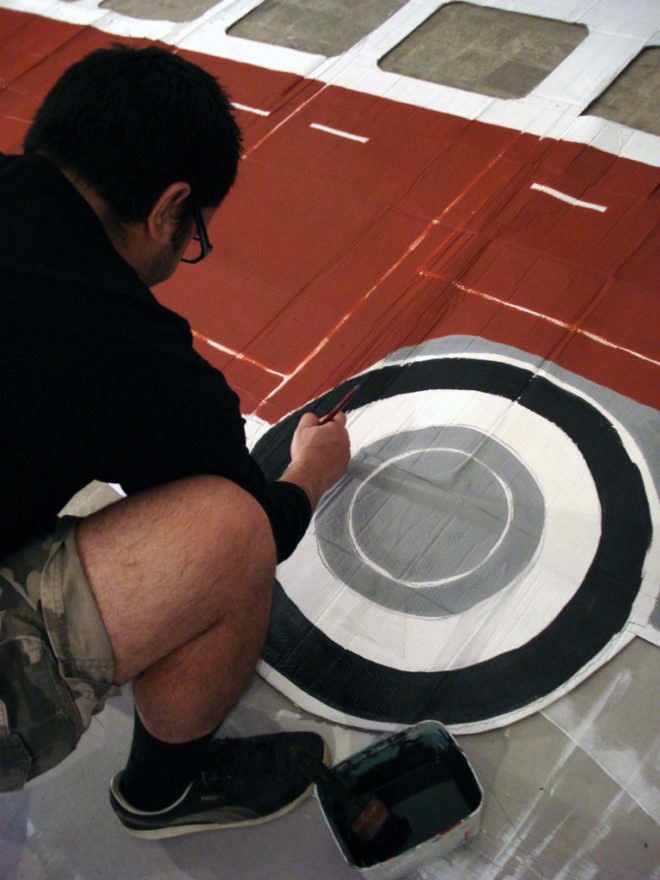 Projecto Kombi, green art, cardboard combi, cardboard installation, playful sculpture, mobile sculpture, Brazilian installation