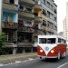 Projecto Kombi, green art, cardboard combi, cardboard installation, playful sculpture, mobile sculpture, Brazilian installation