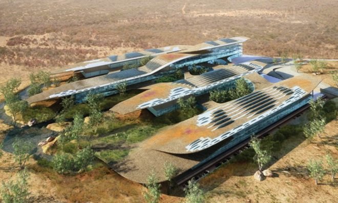 Botswana Innovation Hub, green roof, shop architects, botswana, green building, high tech campus