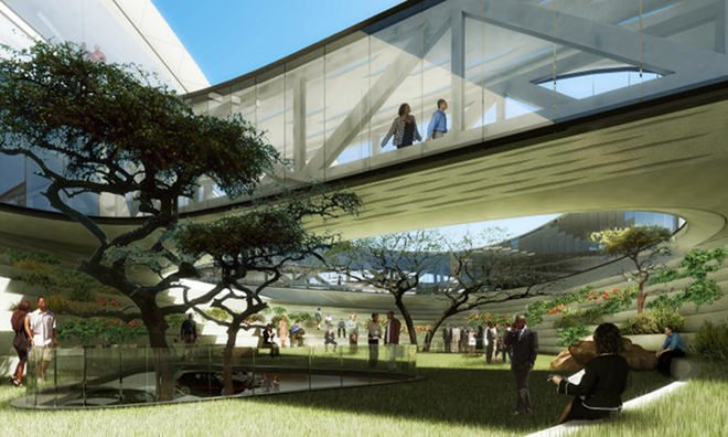 Botswana Innovation Hub, green roof, shop architects, botswana, green building, high tech campus