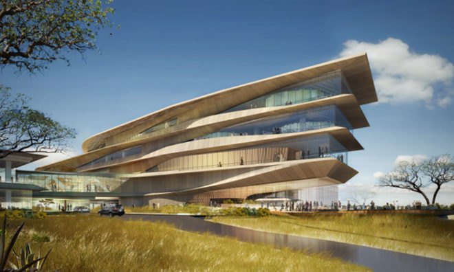 Botswana Innovation Hub, green roof, shop architects, botswana, green building, high tech campus